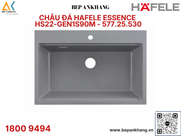 Chậu đá Hafele Essence màu xám HS22 - GEN1S90M 577.25.530